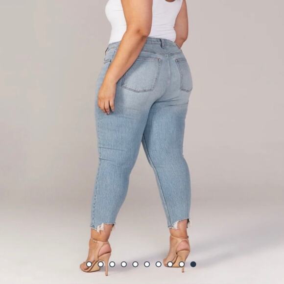 🆕 NWT Abercrombie & Fitch The Skinny High Rise Jeans Plus Size 37 X 24 Long - Picture 3 of 15